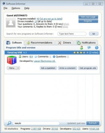 gys Gå rundt Guvernør EasyLog USB 6.1 Download (Free) - EasyLog USB.exe