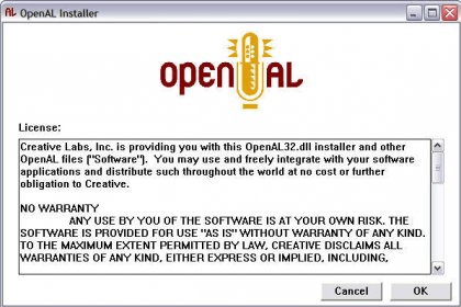 Невозможно запустить файл openal oalinst exe