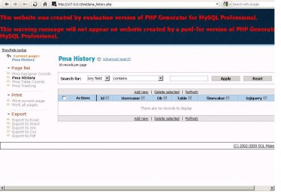 php generator for mysql refer to a record