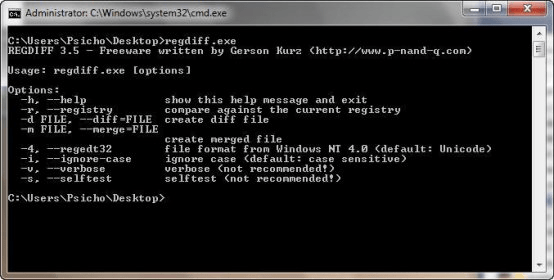 RegDiff Download - It is a small command line tool to compare two registry
