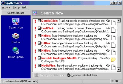 SpyRemover Download - SpyRemover detects and removes more than 63