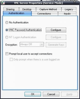 vnc viewer authentication failed