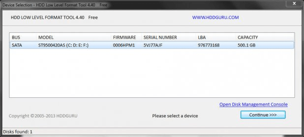 hdd llf low level format tool