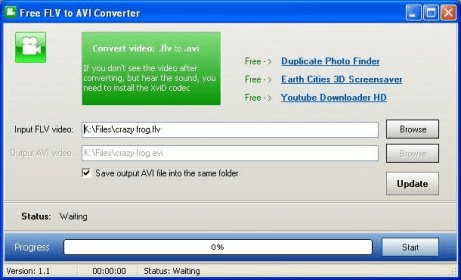 free avi to flv video converter