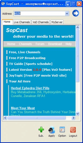 SopCast Download - Free Program For Quality Video And Audio.