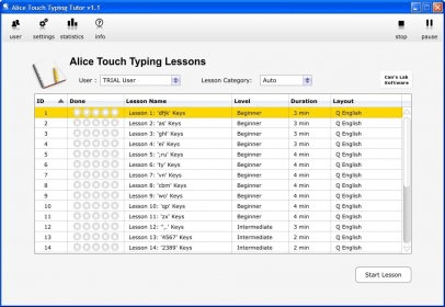 alice touch typing tutor