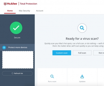 mcafee internet security suite missing custome scan