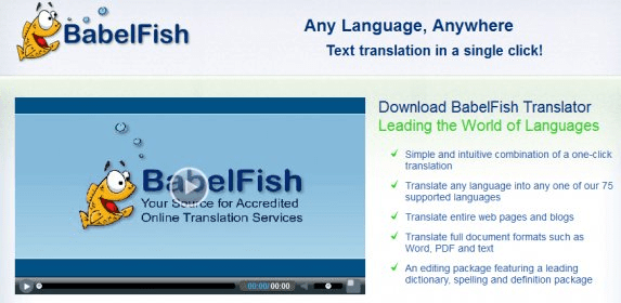 online translator babelfish