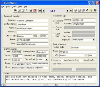 Check Writer 7.1 Download (Free trial) - CheckWriter.exe