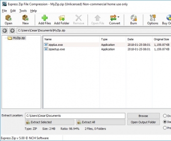 download express zip file compression