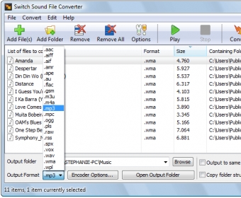 switch audio converter supported formats