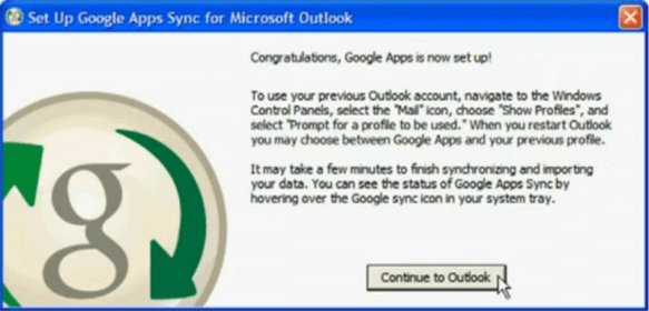 google apps sync for microsoft outlook