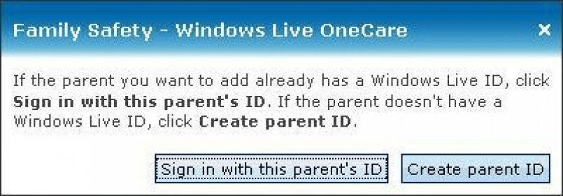 windows live family safety settings