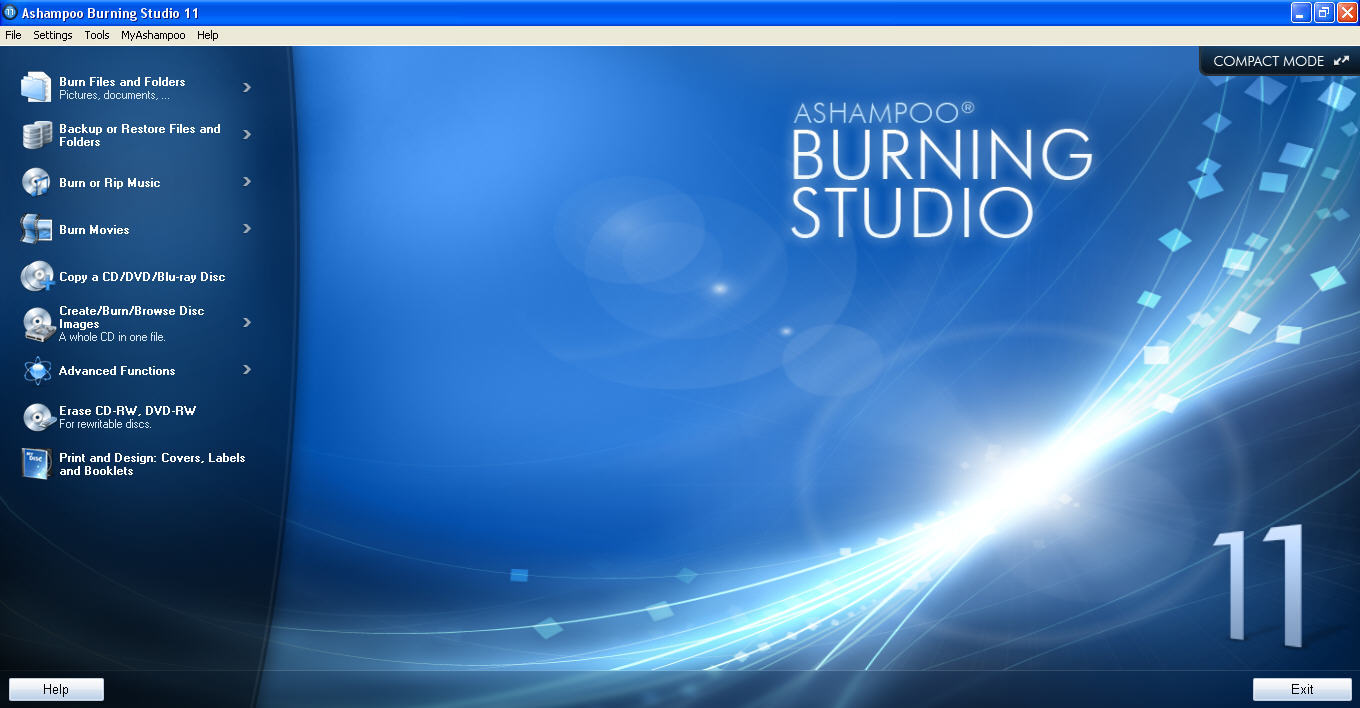 Ashampoo Burning Studio 11.0 : General View