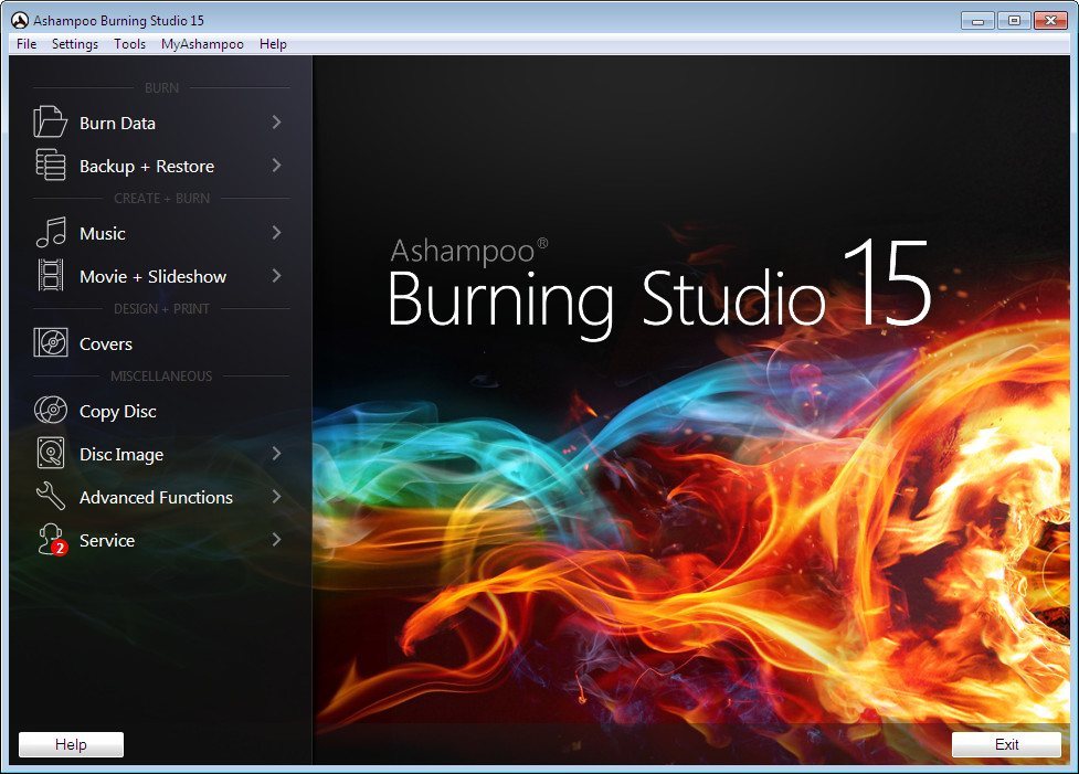 Ashampoo Burning Studio 15.0 : Program Interface