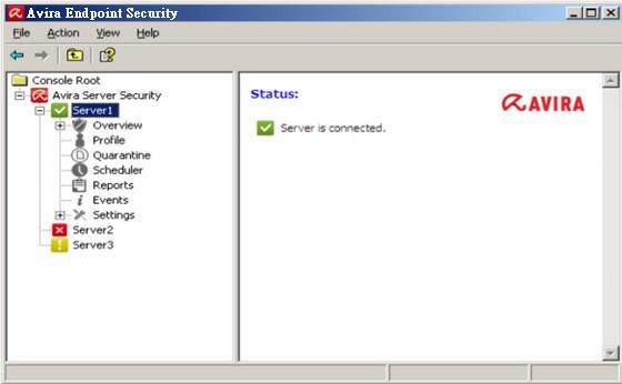 Avira Endpoint Security 2.7 : Server Security Window