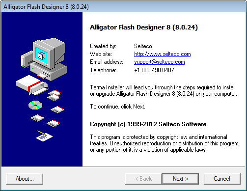 Alligator Flash Designer 8.0 : Version Info
