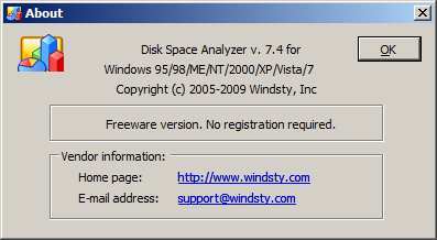Disk Space Analyzer 7.4 : About