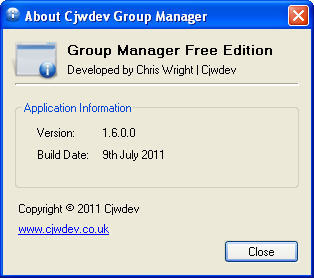 Group Manager Free Edition 1.6 : Main window