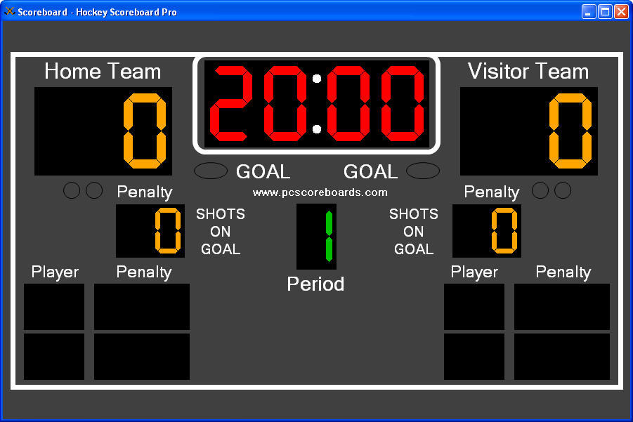 Hockey Scoreboard Pro 2.0 : Main window