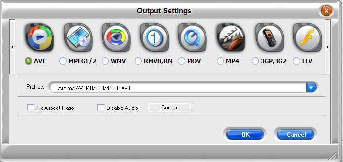 Movkit Batch Video Converter Pro 3.5 : Output settings