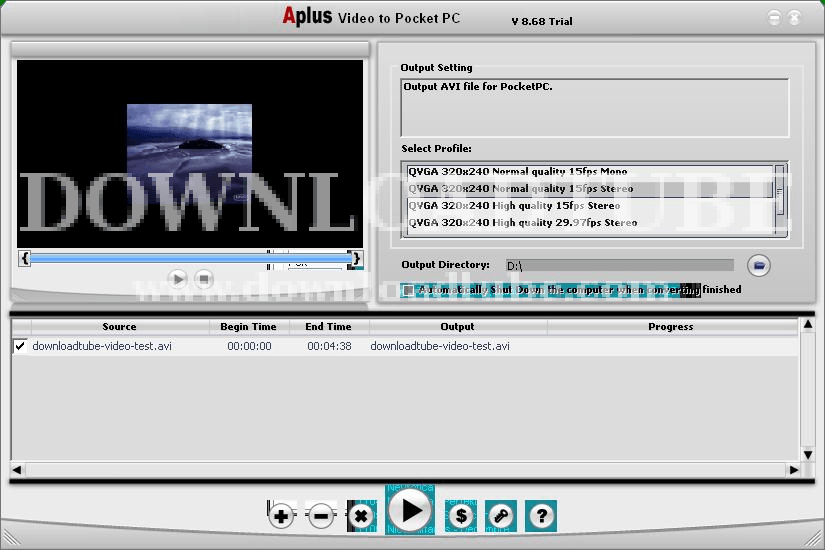 Aplus Video To Pocket PC Converter 6.0 : Program interface