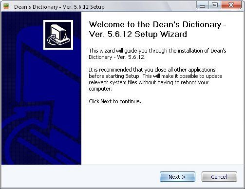 Dean's Law Dictionary 5.6 : Setup Wizard