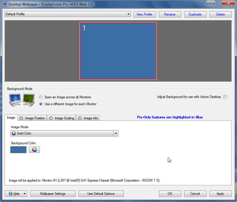 DisplayFusion 4.0 beta : Main window