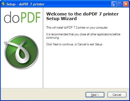 doPDF printer 7.3 : Main window