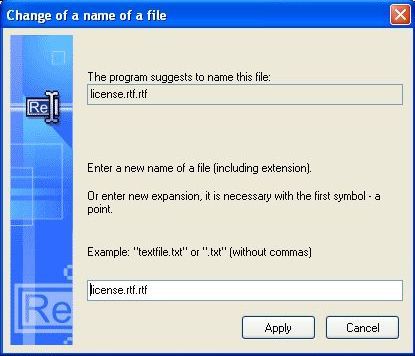 FileType Verificator 0.9 : Change a name of a file
