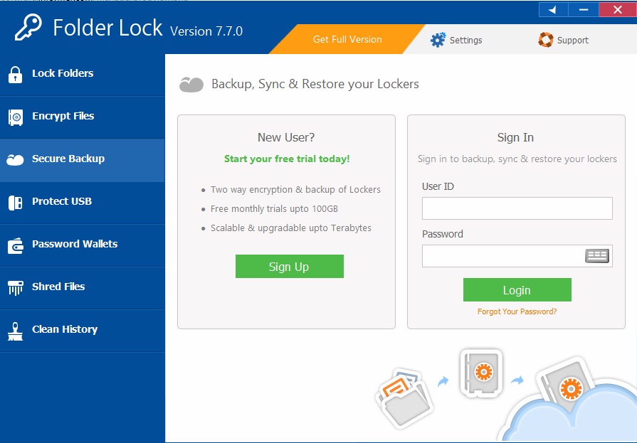 Folder Lock 7.7 : Secure Backup