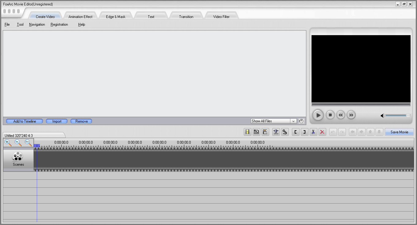 FoxArc Movie Editor 1.2 : Main window