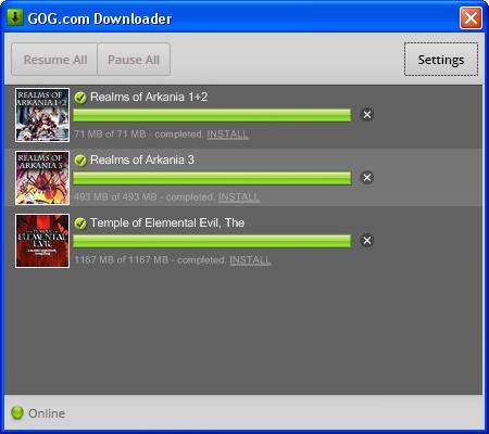 GOG.com Downloader 3.6 : Downloading Window
