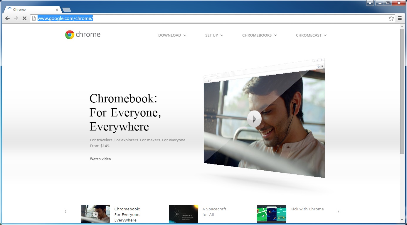 Google Chrome 44.0 : Main window