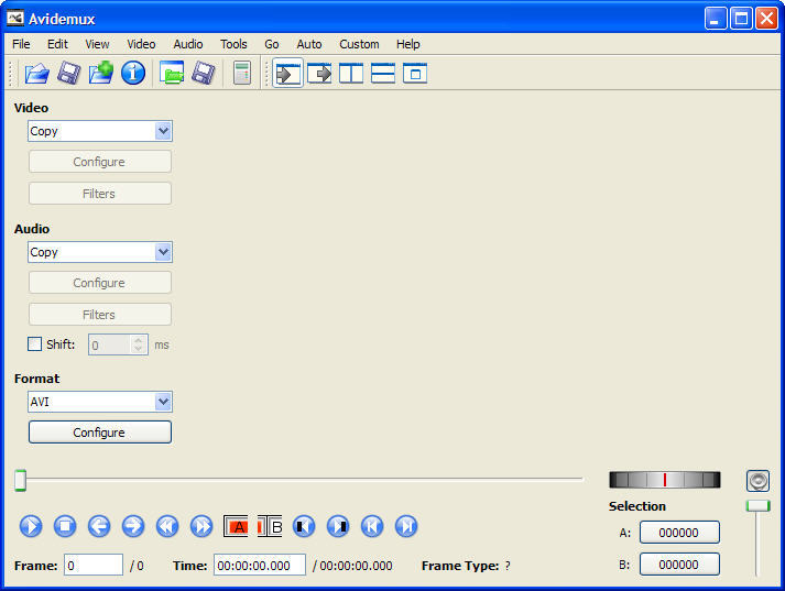 GPL Avidemux 2.5 : Main Screen