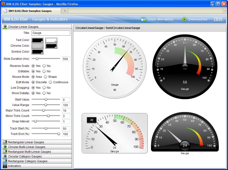 IBM ILOG Elixir Enterprise Trial 3.0 : Main window