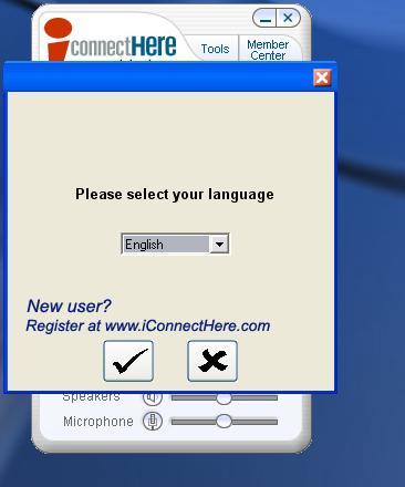 iConnectHere SoftPhone 8.0 : Language Selection