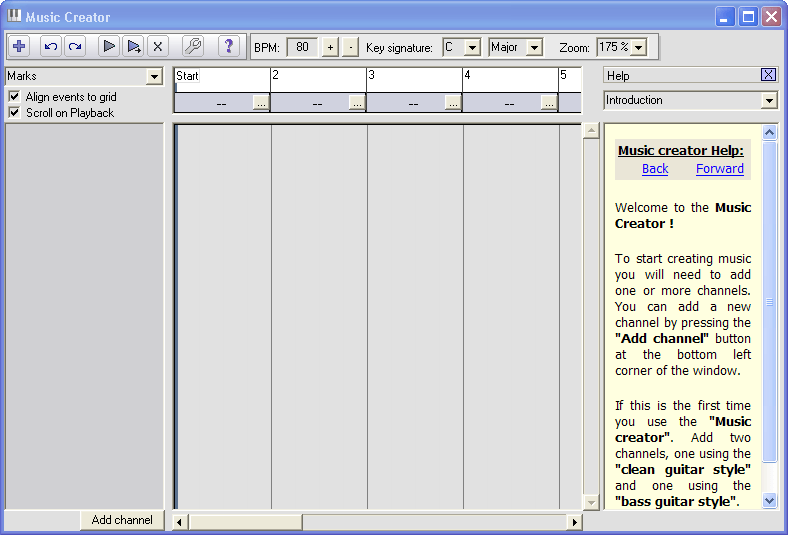 KB Piano 2.3 : Music Creator window