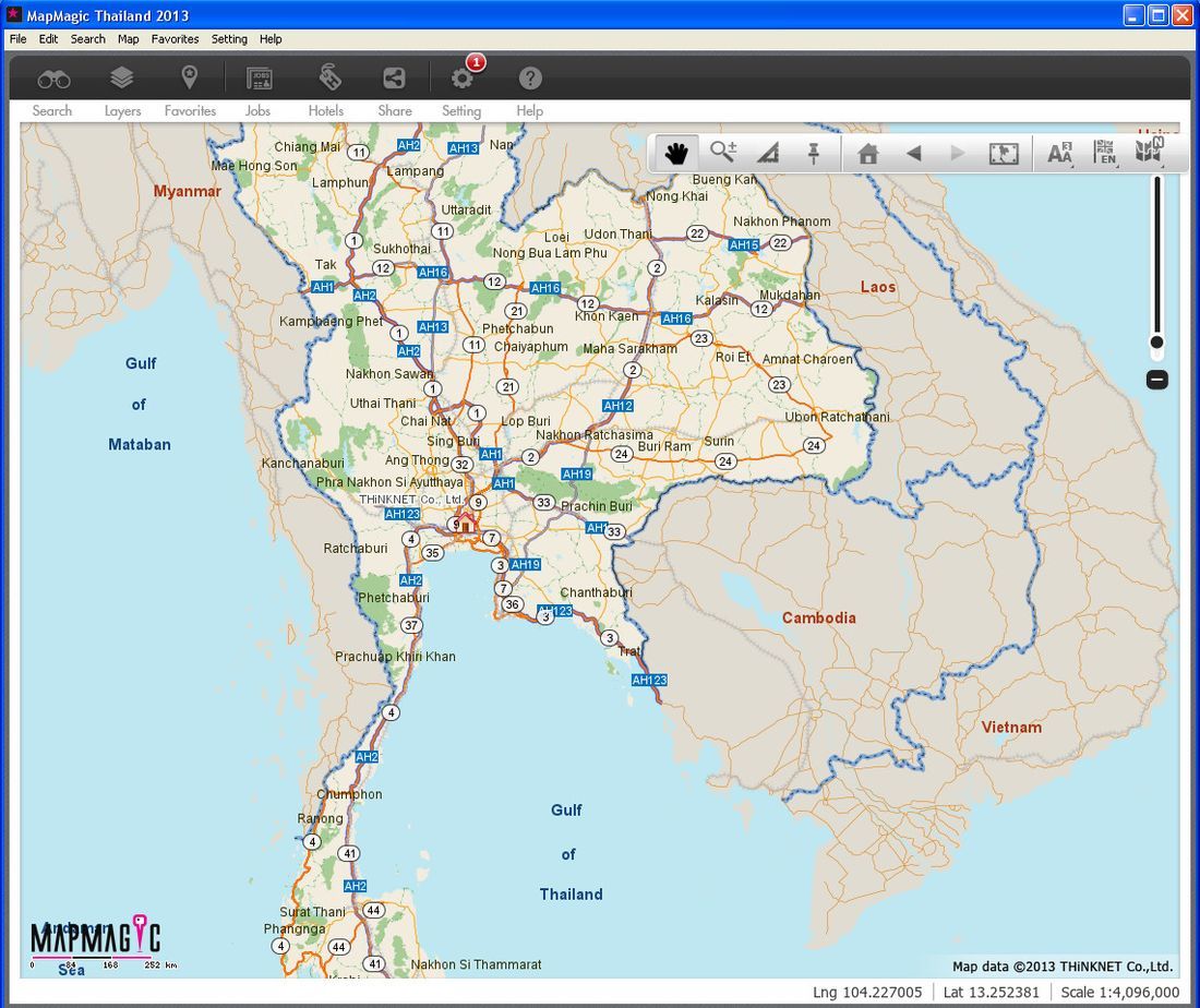 MapMagic Thailand 2013 1.0 : Map Window