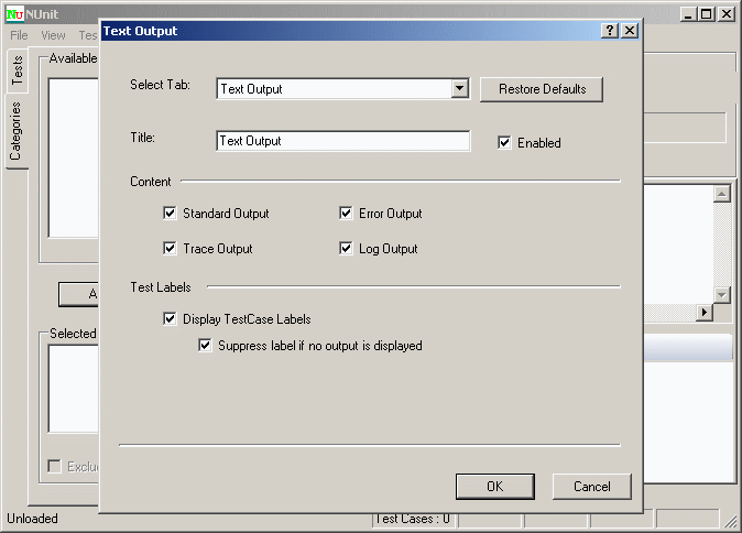 NUnit 2.5 : Text Output