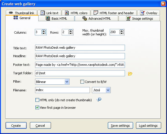 RAW PhotoDesk 2.3 : Program Screenshot
