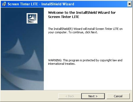 Screen Tinter LITE 1.2 : Main window