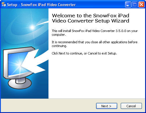 SnowFox iPad Video Converter 3.5 : Setup Window