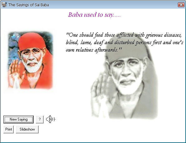 The Sayings of Sai Baba 1.0 : Main window