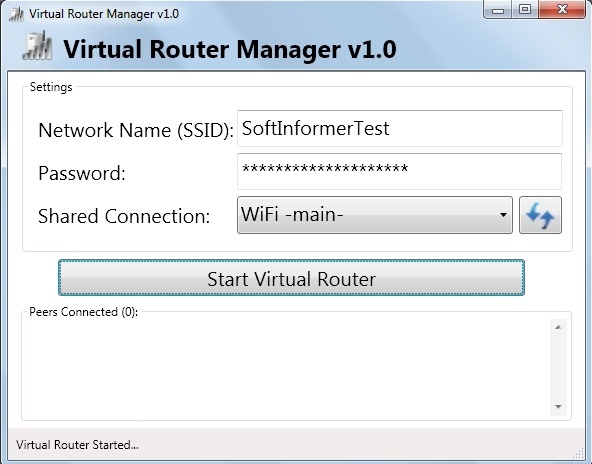 Virtual Router 1.0 : Main Window