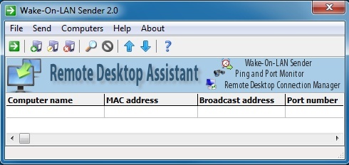 Wake-On-LAN Sender 2.0 : Main window