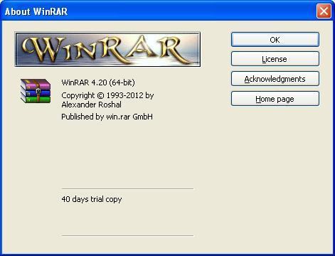 WinRAR 4.2 : The About Window
