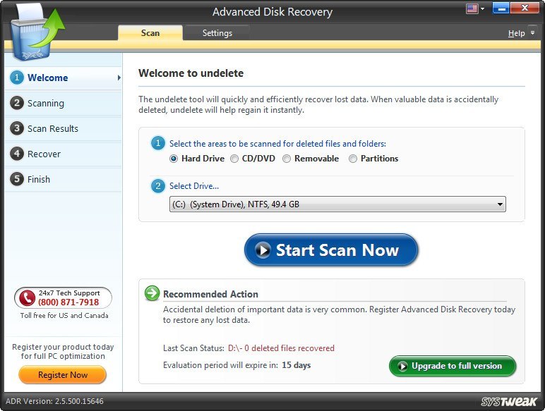 Advanced Disk Recovery 2.5 : Main Window