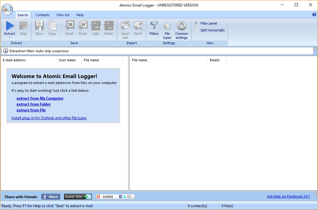 Atomic Email Logger 8.5 : Main Interface