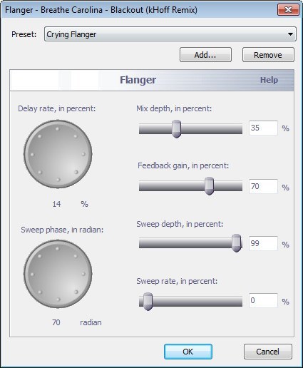 Audio Editor Master 5.4 : Flanger Effect